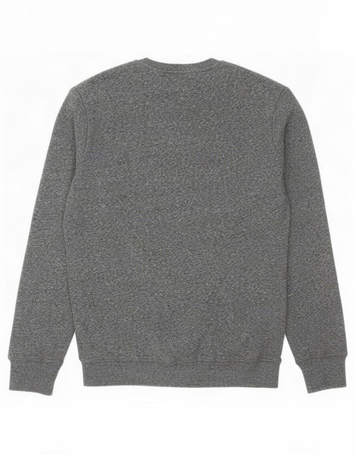 Superdry moletom masculino jumper grande algodão manchado cinza