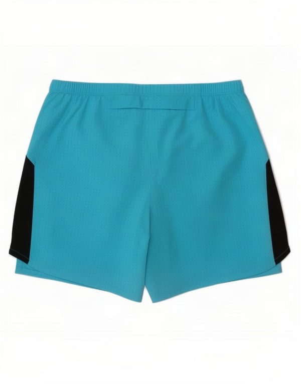 Shorts esportivos gráficos femininos Nike Dri Fit UK 8 pequeno azul colorblock