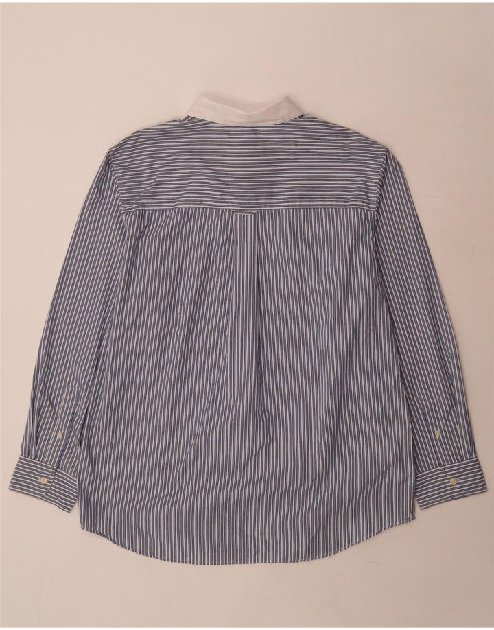 Camisa masculina Chaps Easy Care grande algodão listrado azul