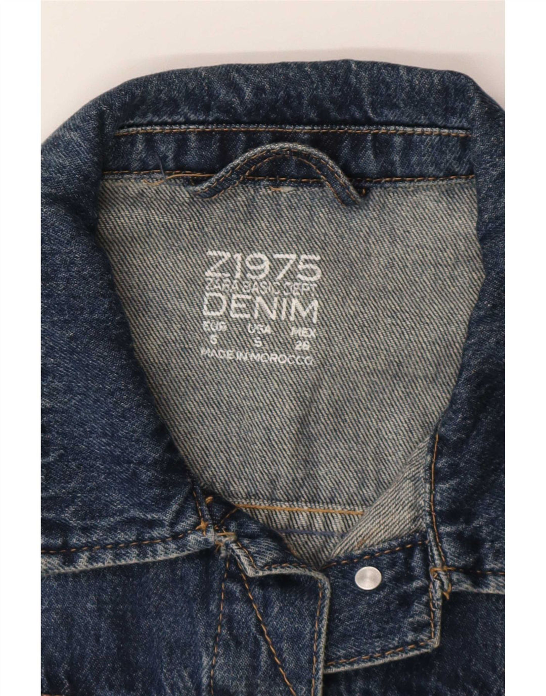 Jaqueta jeans feminina Zara UK 10 algodão azul pequeno
