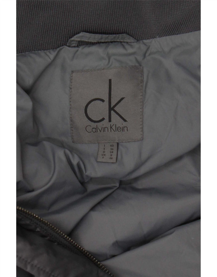 Casaco acolchoado feminino Calvin Klein UK 8 pequeno cinza