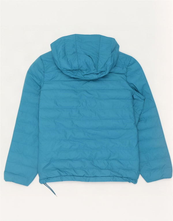 Columbia Jaqueta masculina acolchoada com capuz UK 38 poliéster azul médio