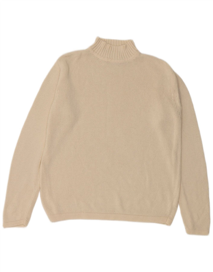 Suéter masculino Eddie Bauer com gola tartaruga, algodão branco médio