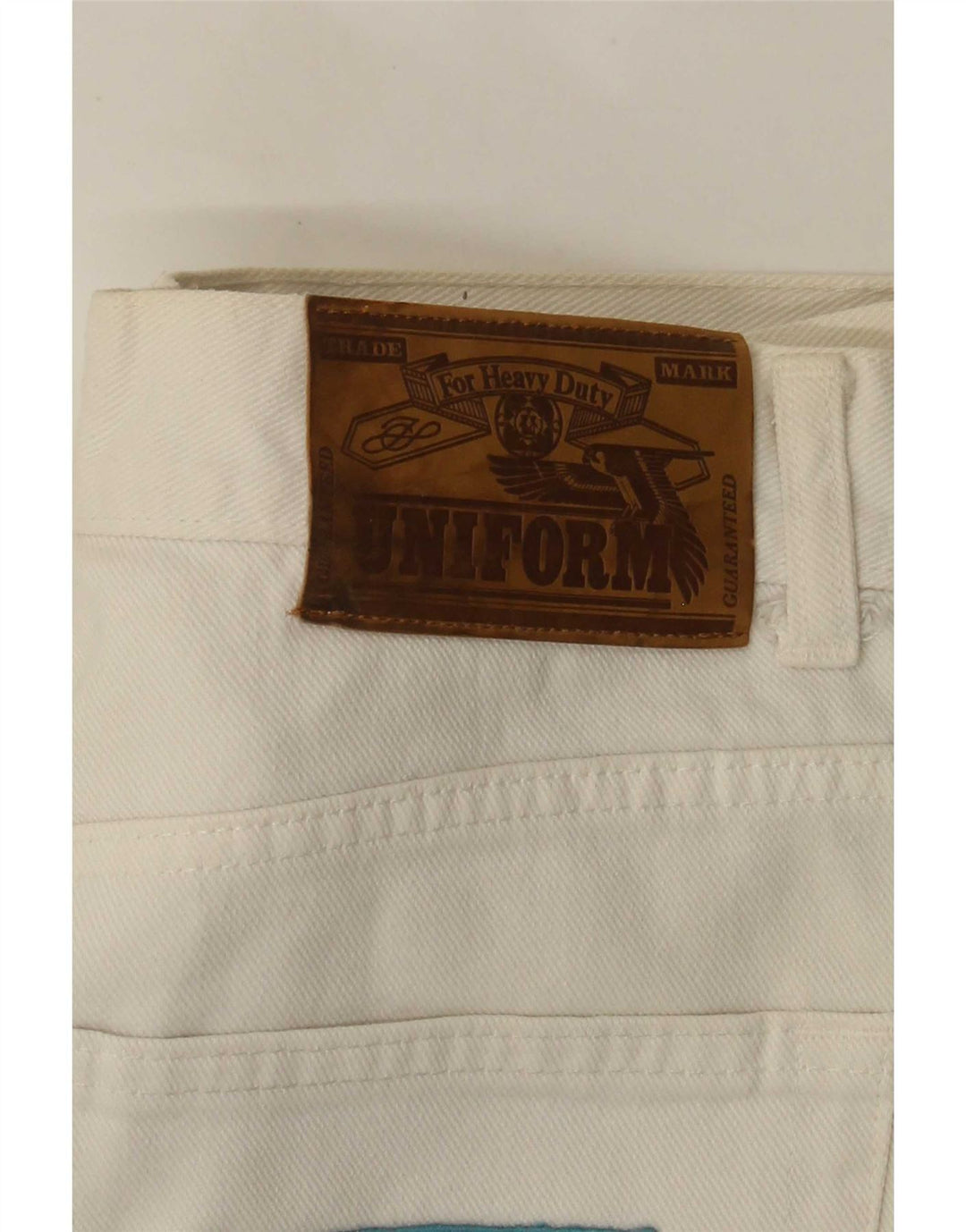 Uniforme feminino jeans reto W28 L26 branco