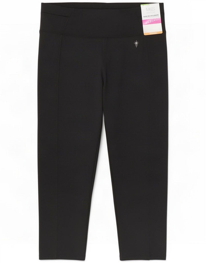 Marks & Spencer Womens Capri Leggings UK 12 Poliéster preto médio