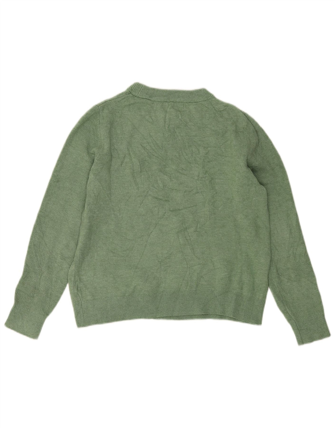 Suéter feminino Marks & Spencer com gola redonda, Reino Unido 10, pequeno, verde, poliéster