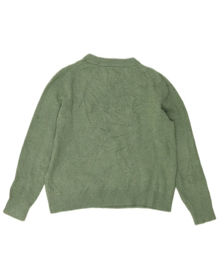 Suéter feminino Marks & Spencer com gola redonda, Reino Unido 10, pequeno, verde, poliéster
