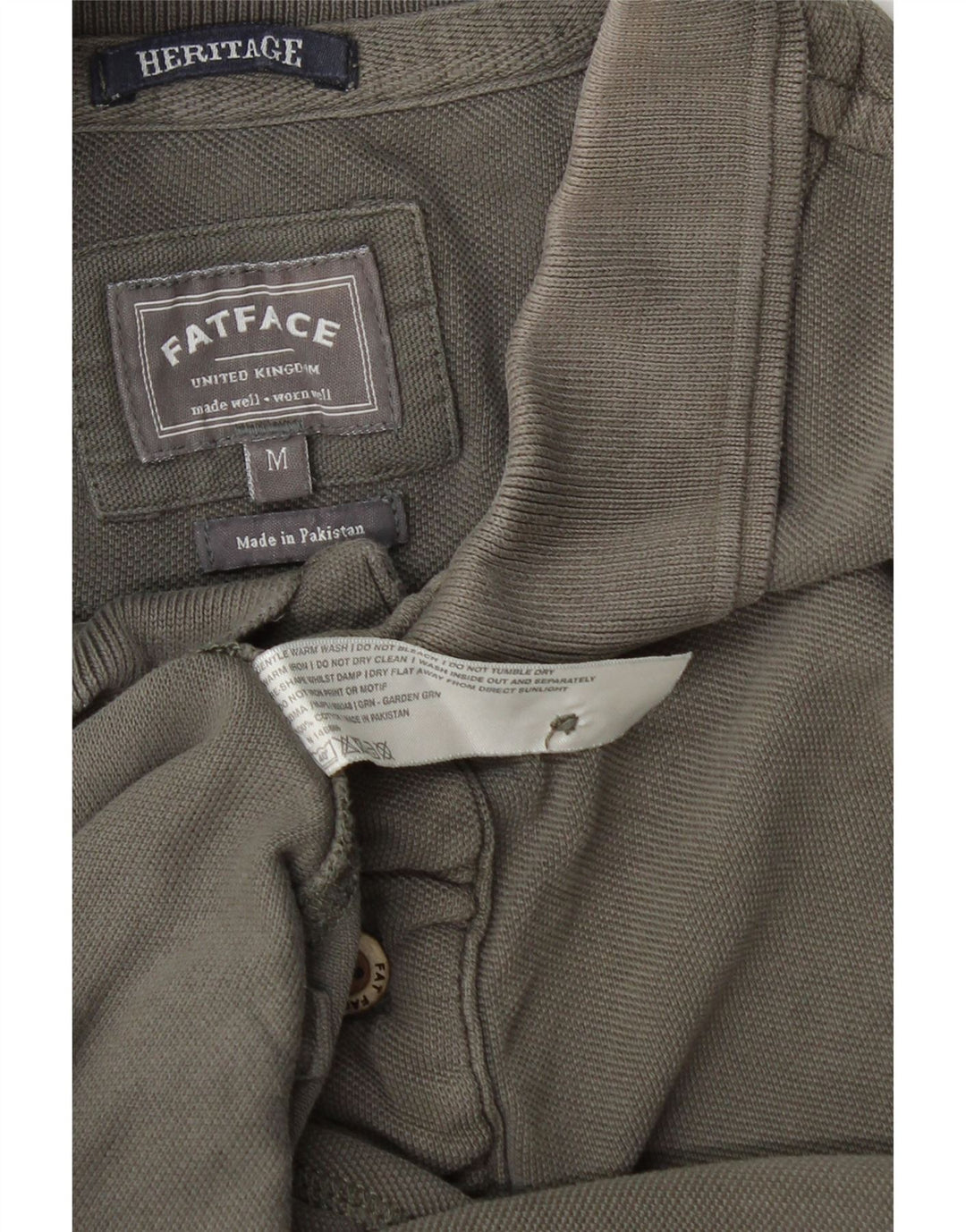 Camisa polo masculina Fat Face Heritage algodão cinza médio
