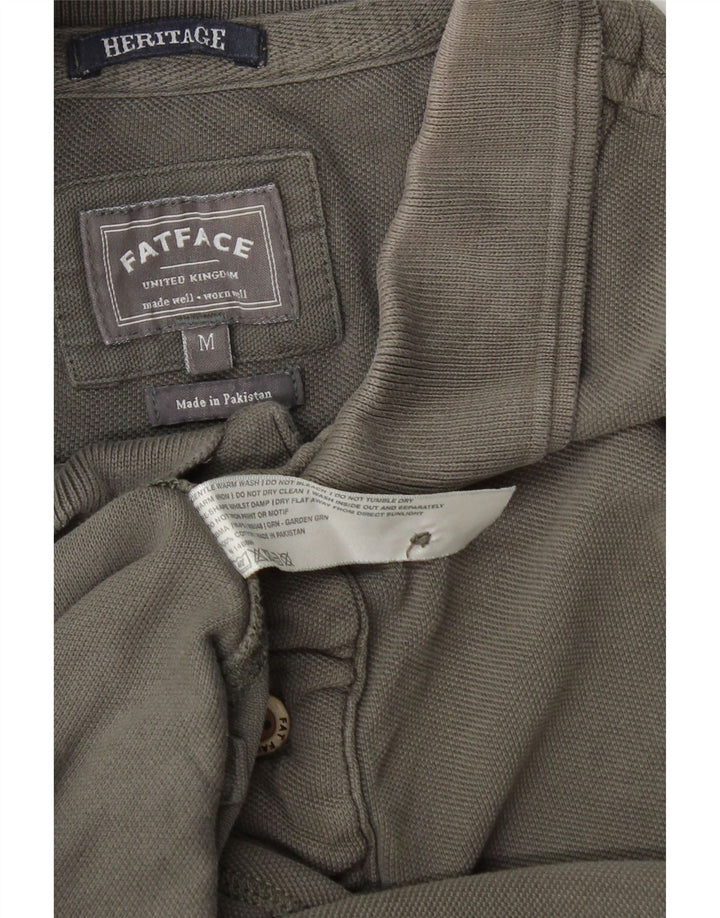 Camisa polo masculina Fat Face Heritage algodão cinza médio