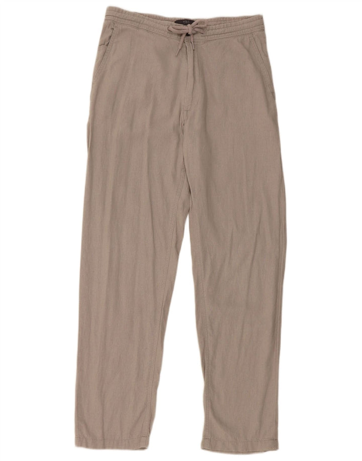 Calça chino feminina regular reta Marks & Spencer W30 L31 cinza linho