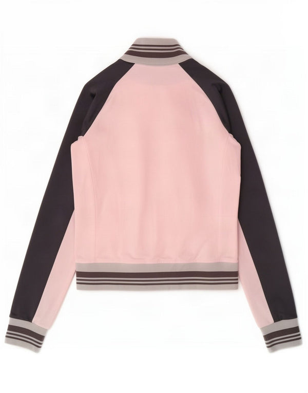 Champion Womens Graphic Tracksuit Top Jacket UK 12 Medium Pink Colourblock