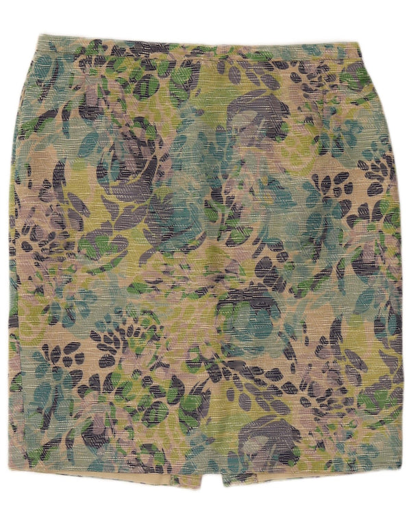 Saia lápis feminina Gattinoni UK 18 XL W36 poliéster floral multicolorido