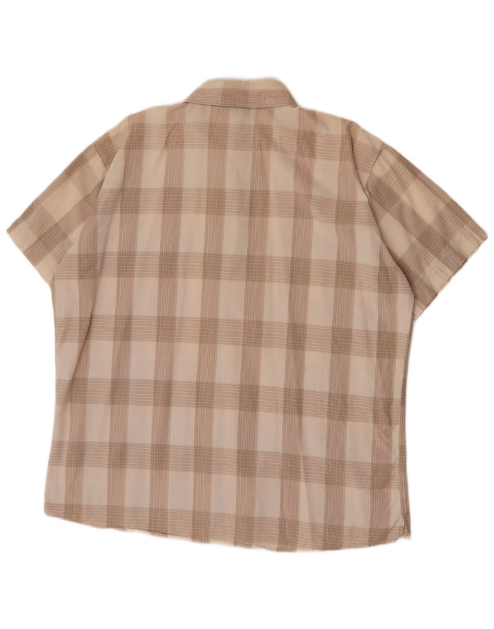 Camisa masculina de manga curta Lee 2XL algodão xadrez bege