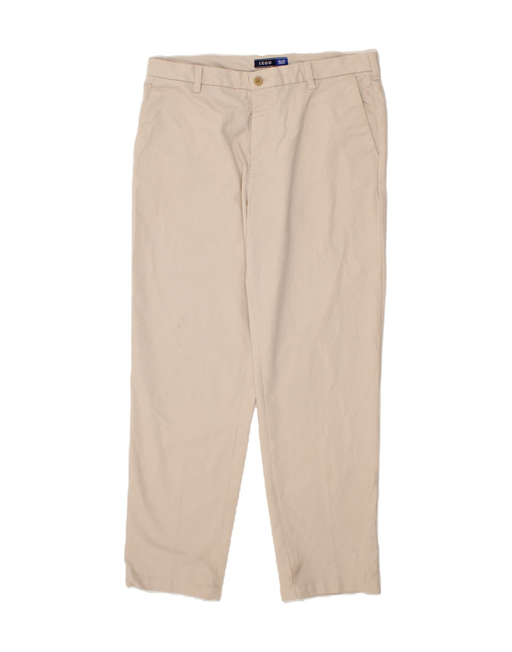 IZOD Mens Straight Chino Trousers W36 L32 Beige Cotton Vintage Izod and Second-Hand Izod from Messina Hembry 