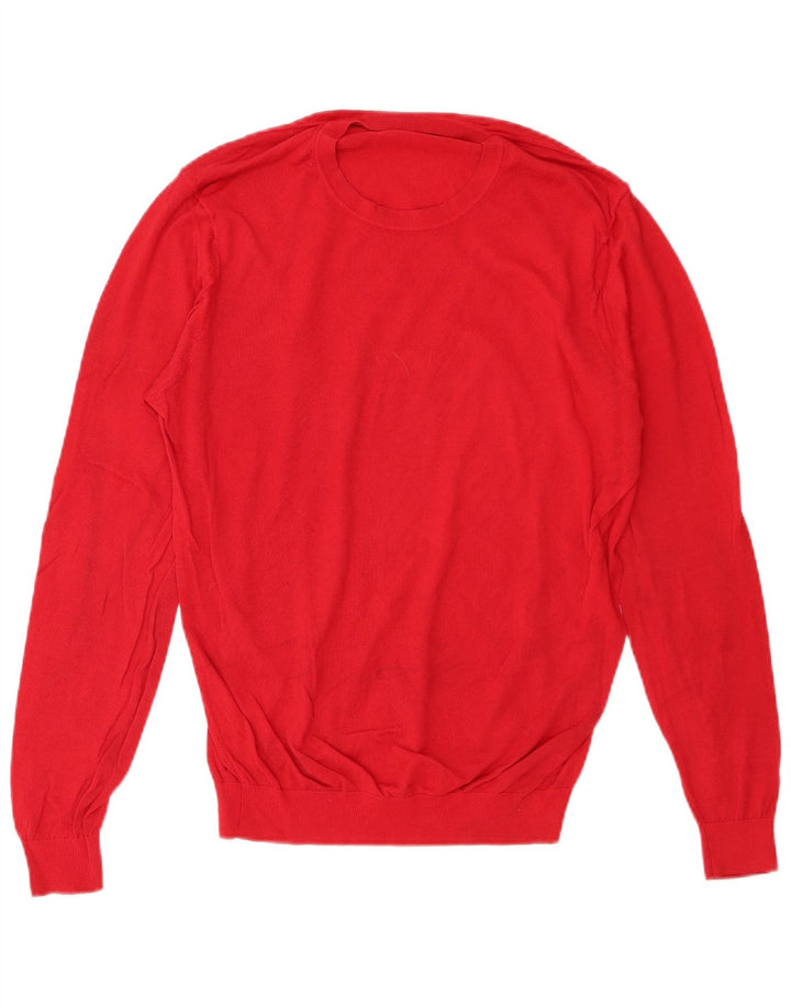 Suéter masculino Zara com gola redonda, grande algodão vermelho