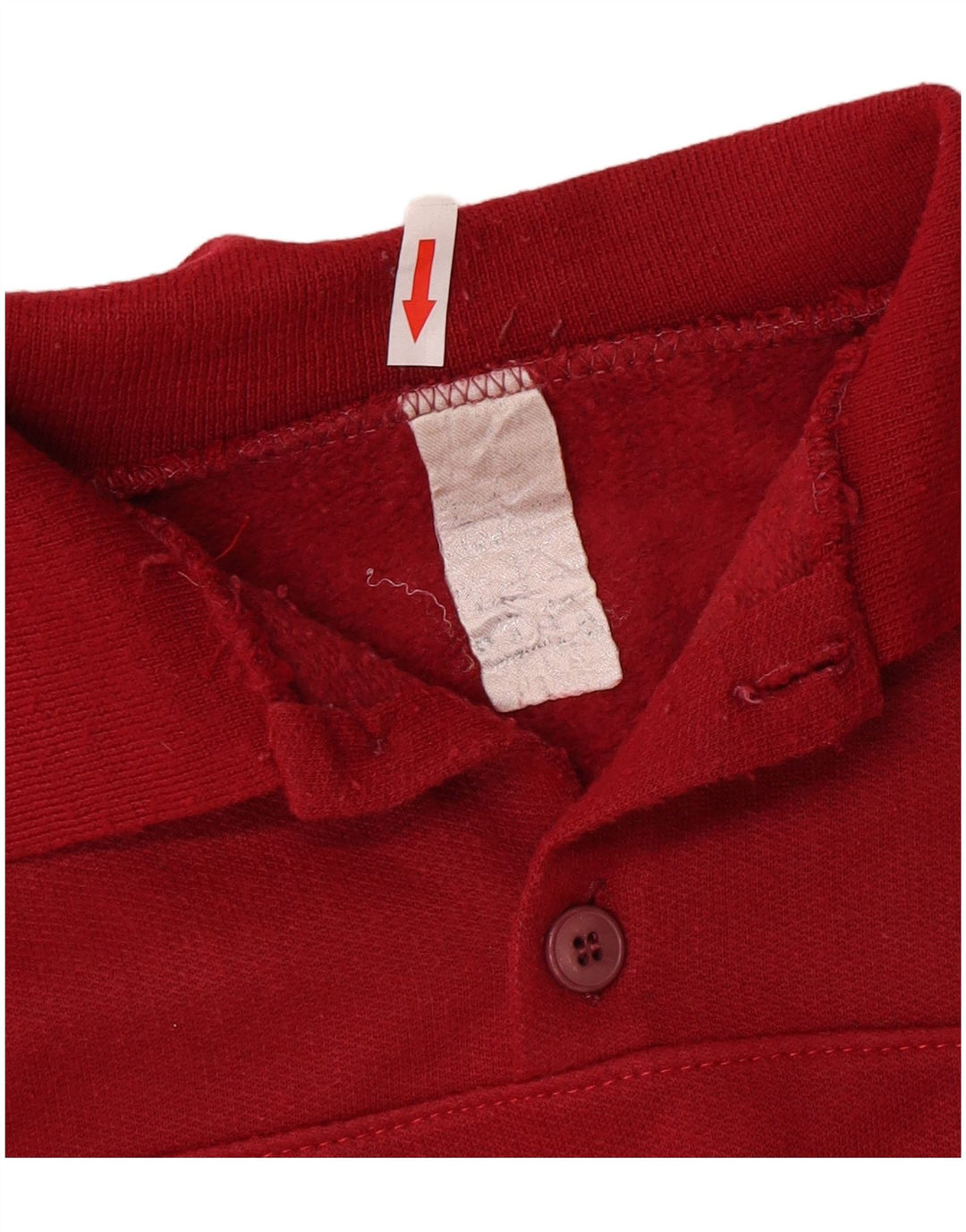 Suéter vintage masculino com gola polo grande vermelho