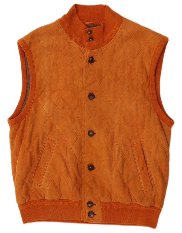 Colete acolchoado masculino Mila Schon UK 38 laranja médio