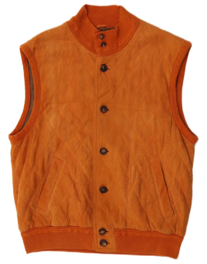 Colete acolchoado masculino Mila Schon UK 38 laranja médio