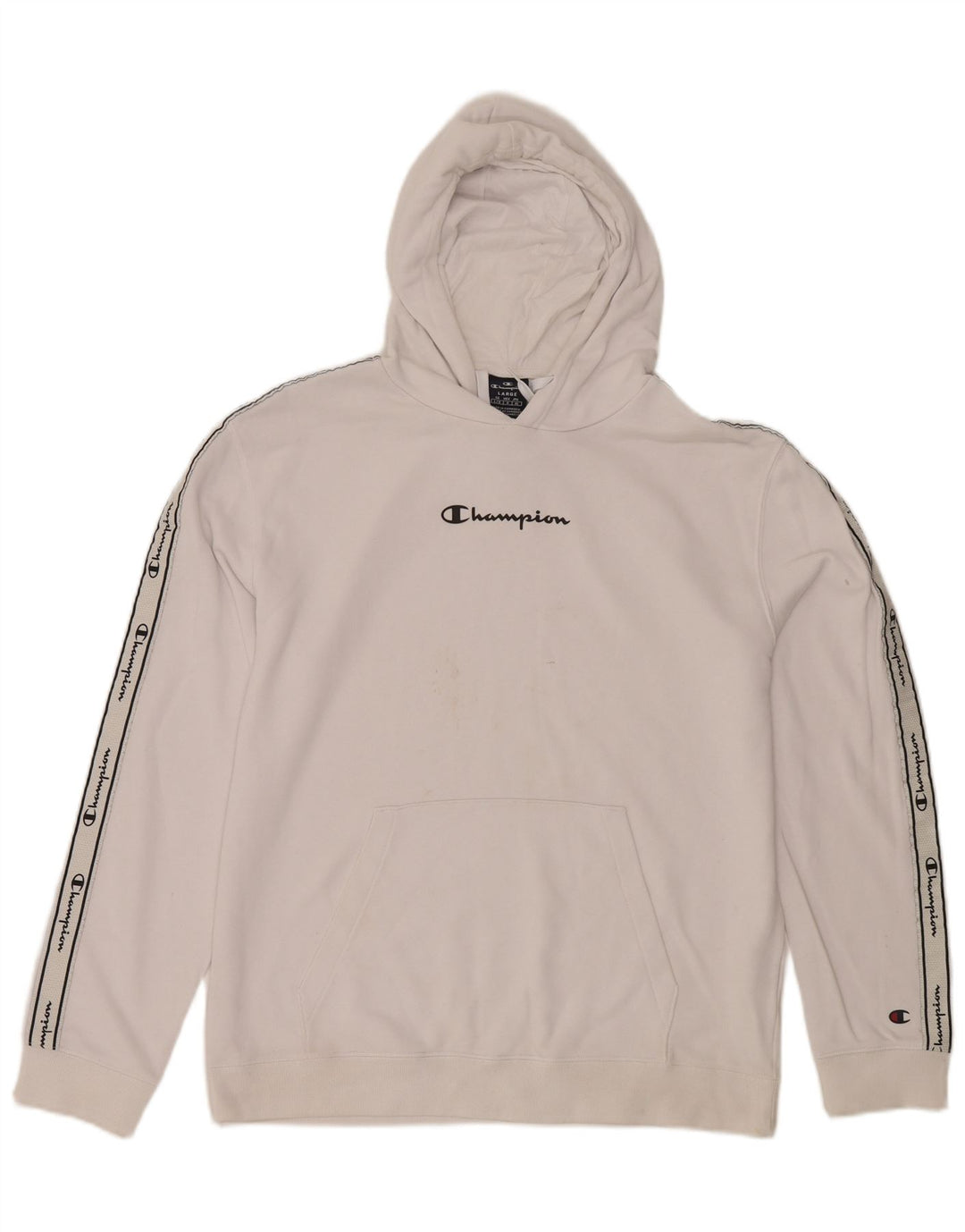 CHAMPION Suéter com capuz gráfico masculino grande algodão branco