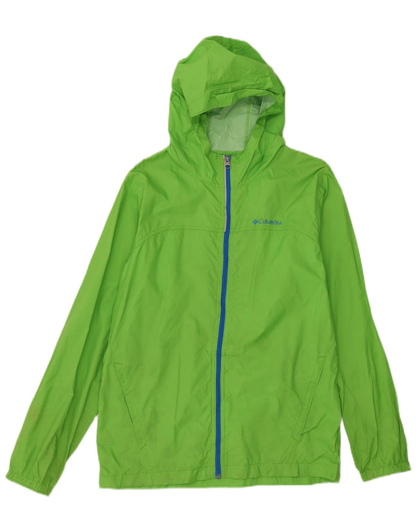 Jaqueta de chuva com capuz Columbia Boys 15-16 anos XL verde nylon