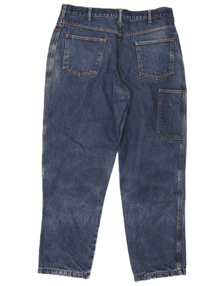Jeans vintage masculino cargo cônico W36 L31 algodão azul