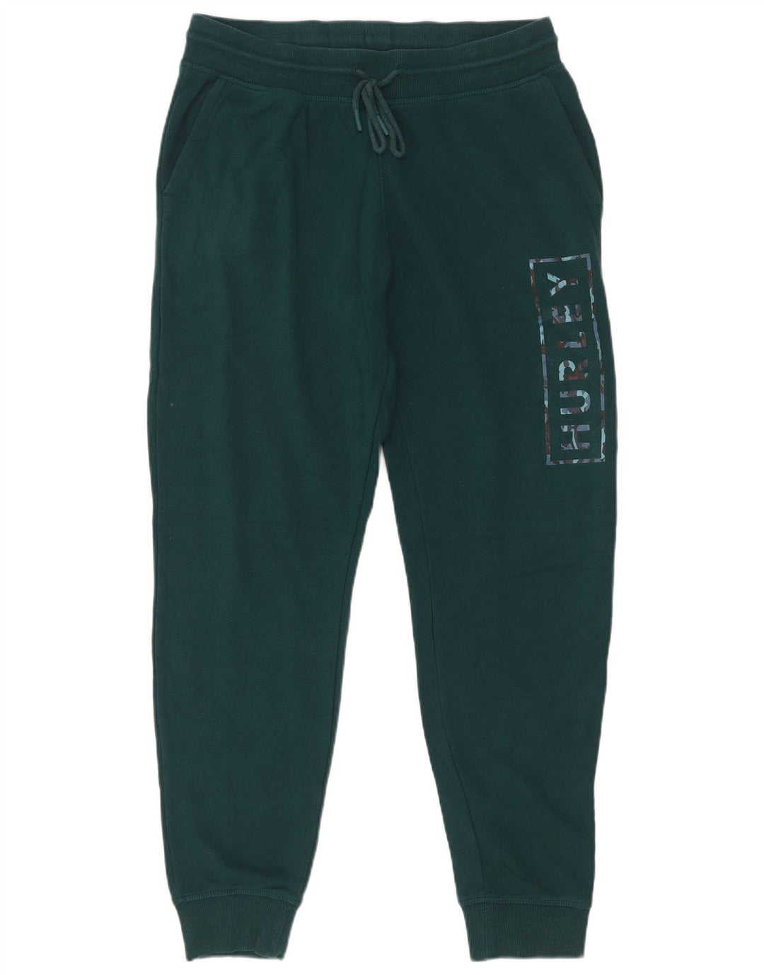 Calça esportiva masculina Hurley com estampa gráfica, joggers de algodão verde médio