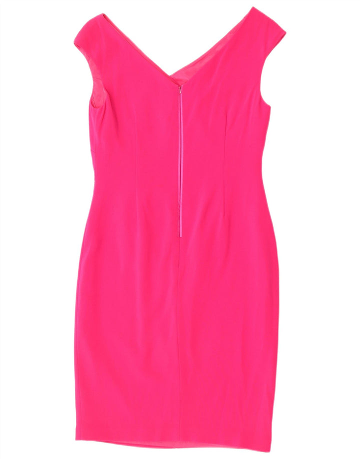 Vestido feminino Coast sem mangas com bainha UK 12 médio rosa triacetato