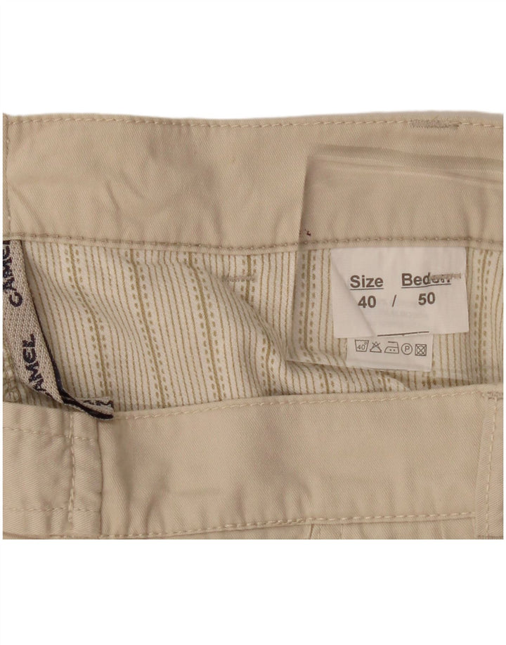 Camel Mens Cargo Shorts W40 XL Algodão Bege
