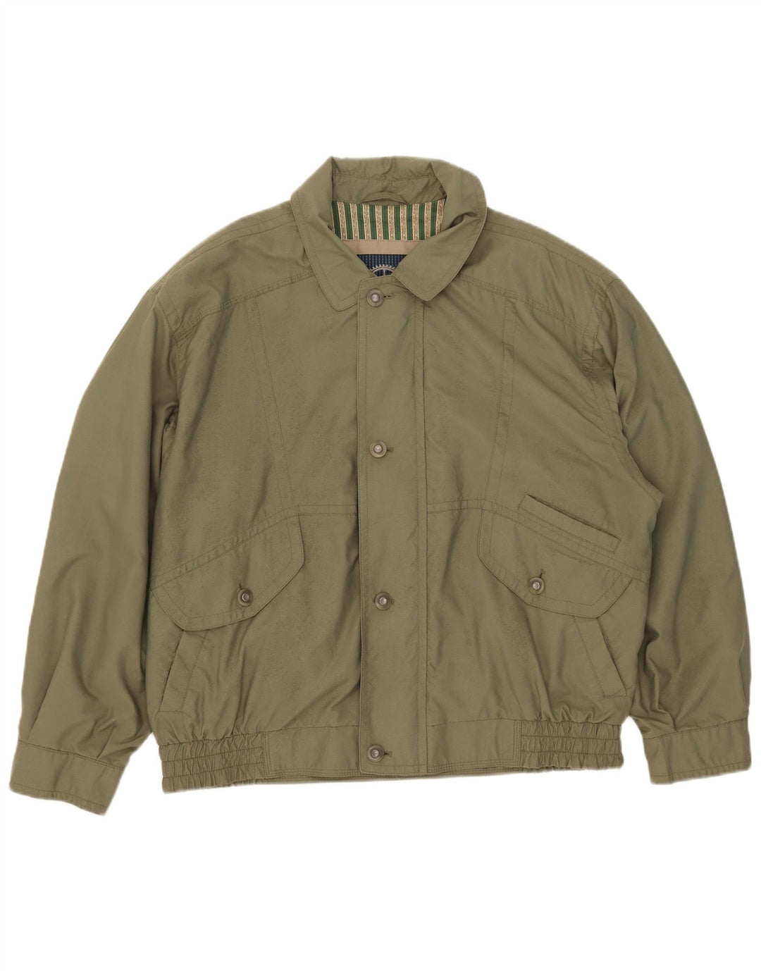 Jaqueta bomber masculina vintage UK 42 XL microfibras verdes