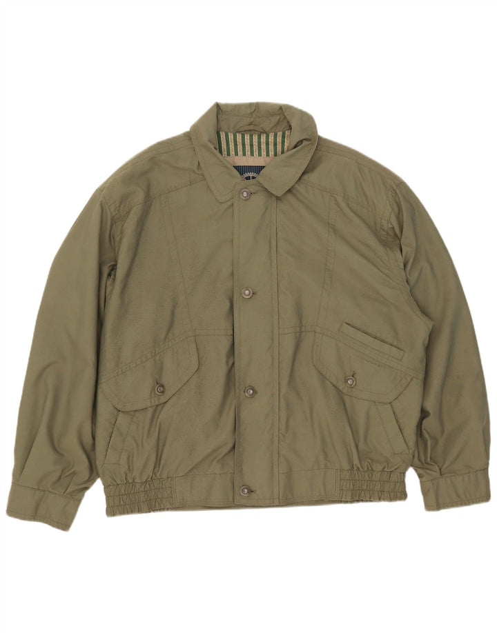 Jaqueta bomber masculina vintage UK 42 XL microfibras verdes