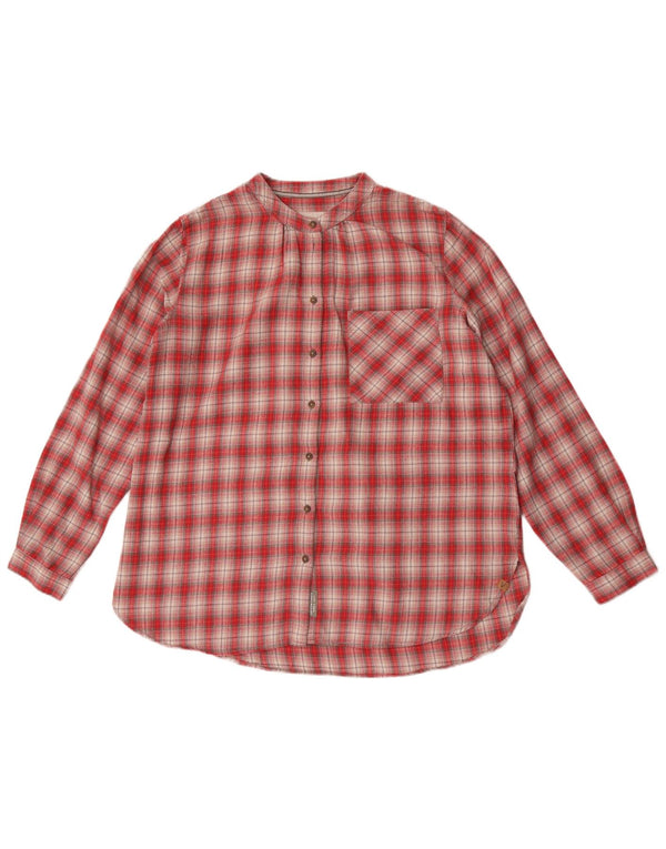 Camisa de flanela feminina Camel Active UK 14 algodão xadrez vermelho médio