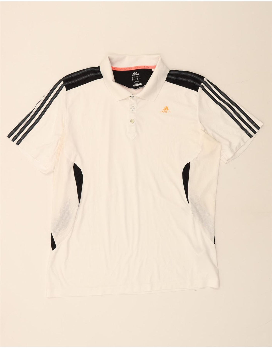 ADIDAS Mens Climacool Polo Shirt XL Branco Colourblock Poliéster