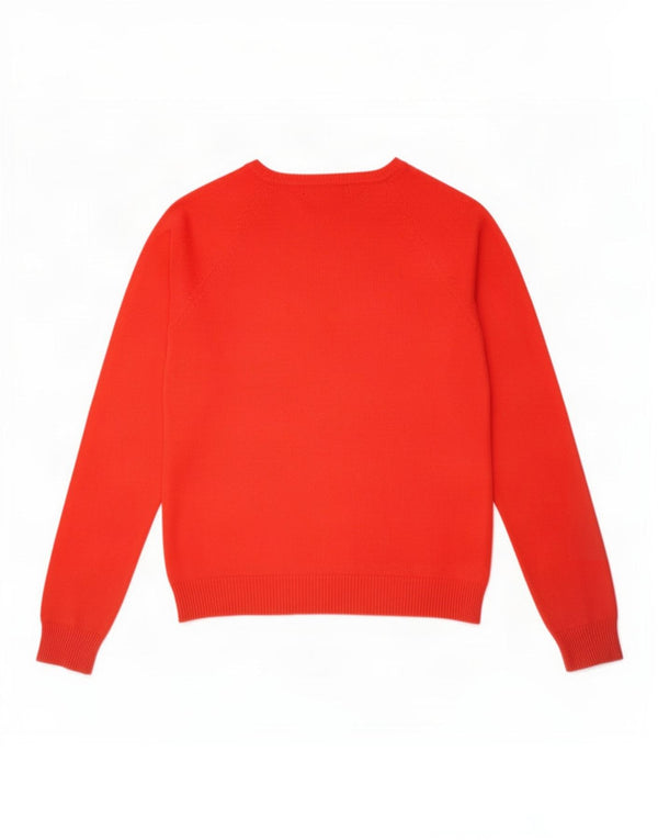 Suéter feminino Zara com decote em V Reino Unido 14 grande algodão vermelho