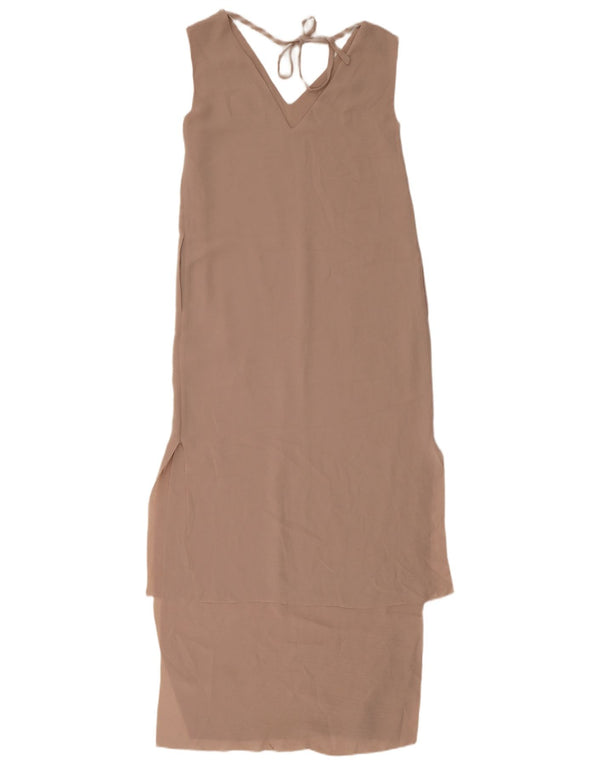 Vestido maxi feminino sem mangas Cos EU 34 XS poliéster bege