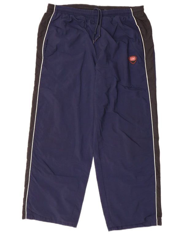 Calça de treino masculina Nike UK 44/46 XL azul marinho colorblock poliéster