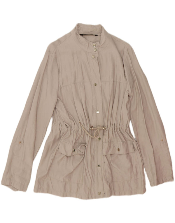Jaqueta utilitária feminina Zara UK 18 XL bege viscose