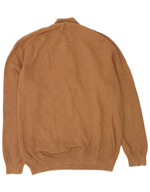 Suéter masculino Massimo Dutti com zíper e gola 2XL algodão marrom