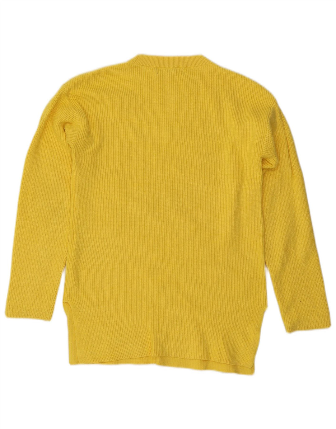 Suéter feminino Marks & Spencer com gola redonda Reino Unido 10 pequeno amarelo