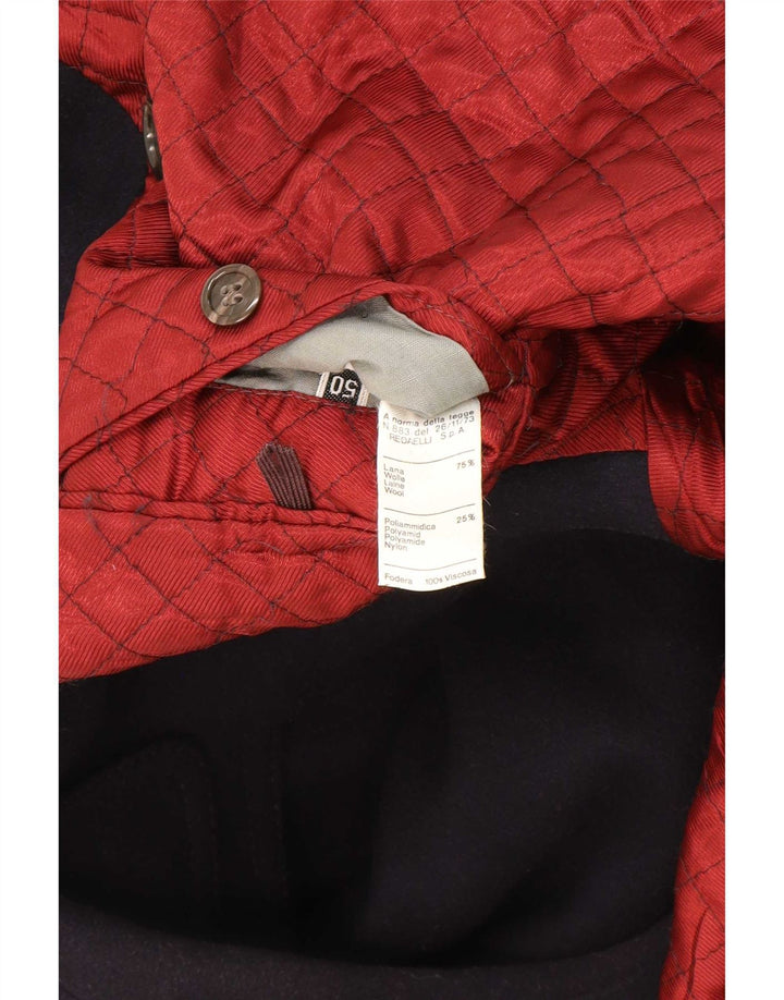 Casaco masculino duplo breasted RED'S IT 50 grande lã azul marinho
