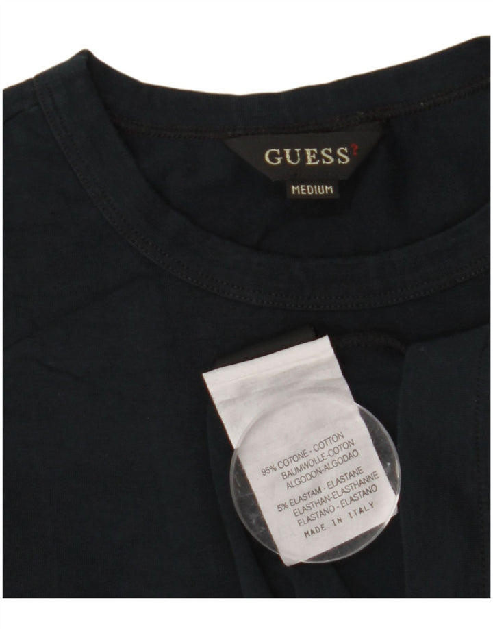 Camiseta feminina GUESS UK 12 algodão azul marinho médio