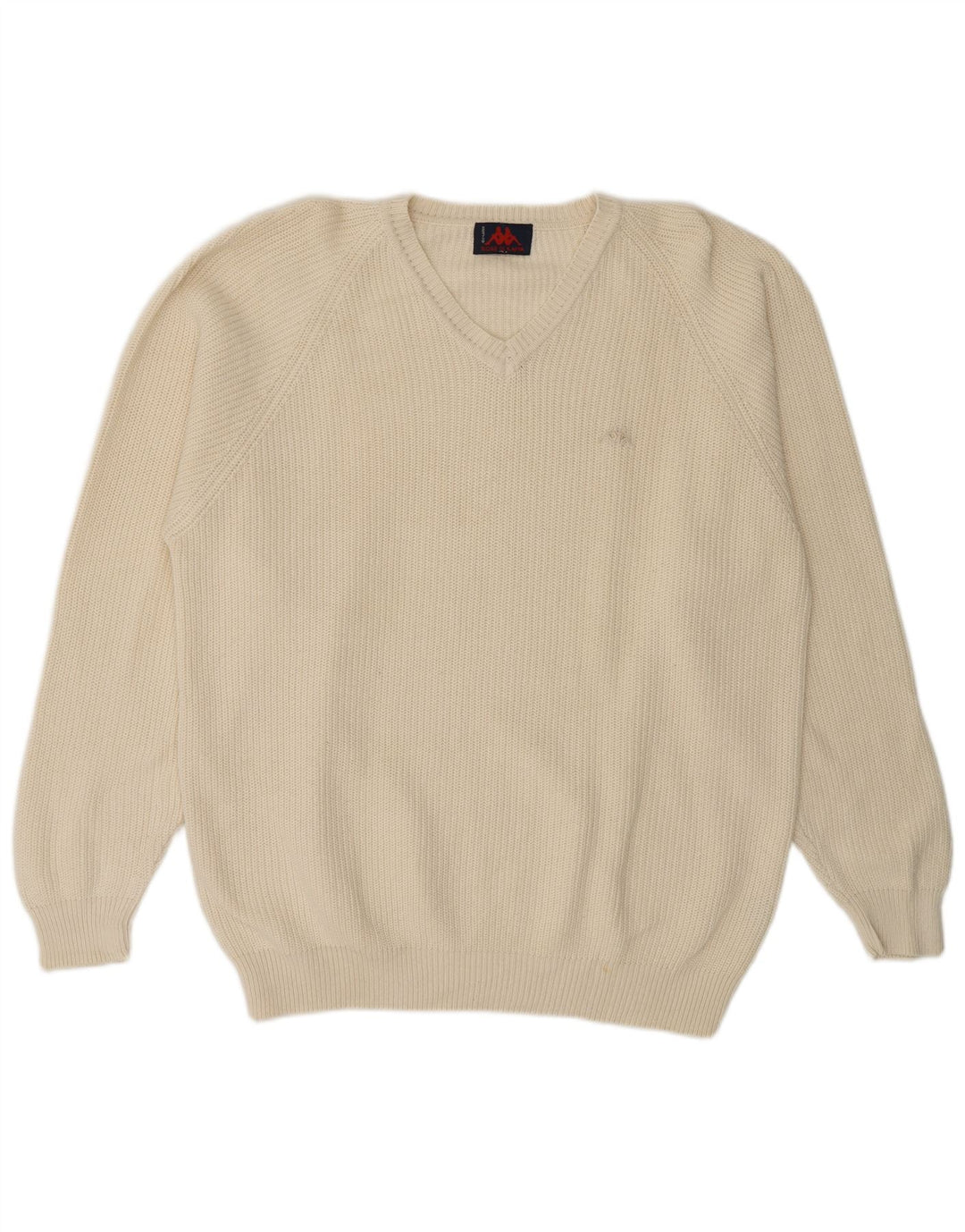 Suéter masculino KAPPA com decote em V XL algodão branco