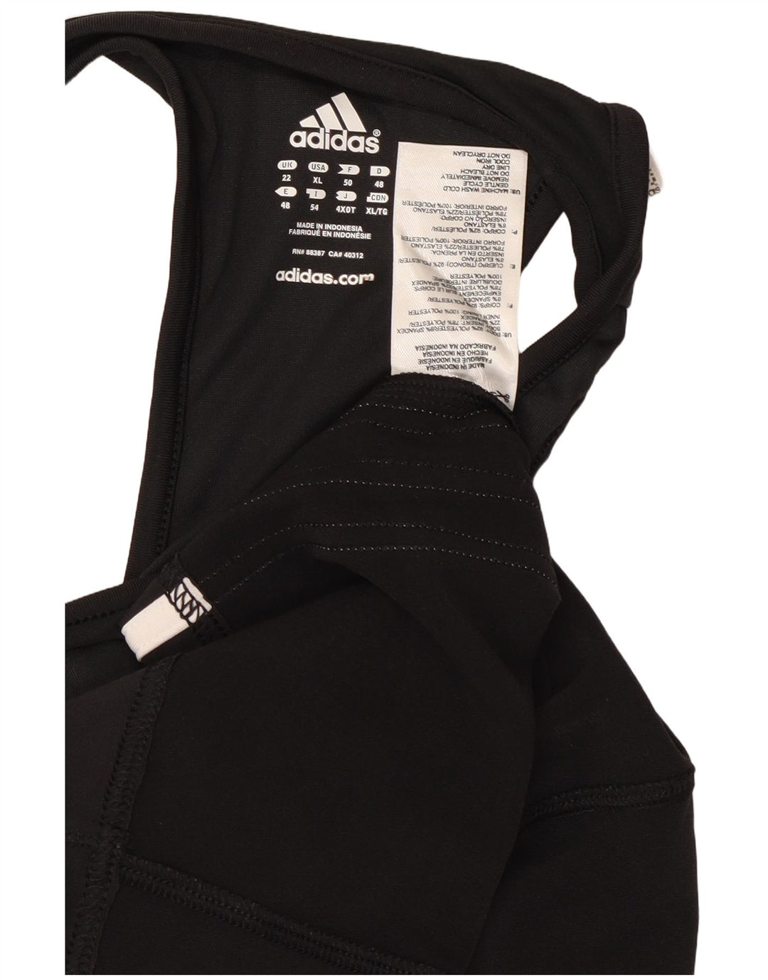 Colete feminino Adidas UK 22 3XL preto poliéster