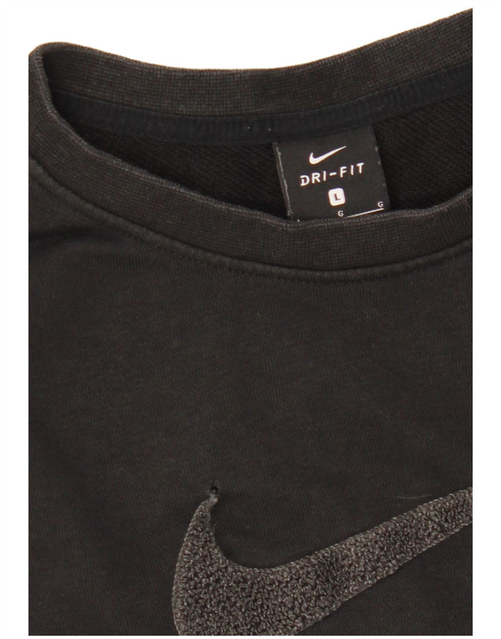 Moletom feminino Nike Crop Graphic Oversized Jumper UK 16 Grande Preto