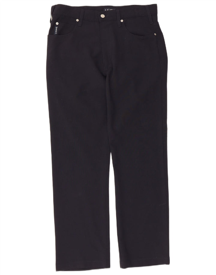Calça casual reta masculina Armani W32 L29 poliéster azul marinho