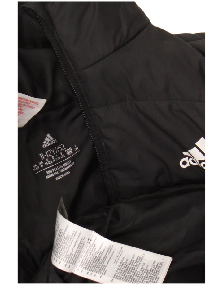 Casaco acolchoado com capuz Adidas Boys 11-12 anos preto poliéster