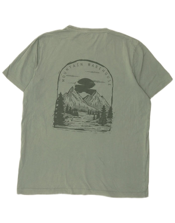 Camiseta gráfica masculina Mountain Warehouse grande algodão verde