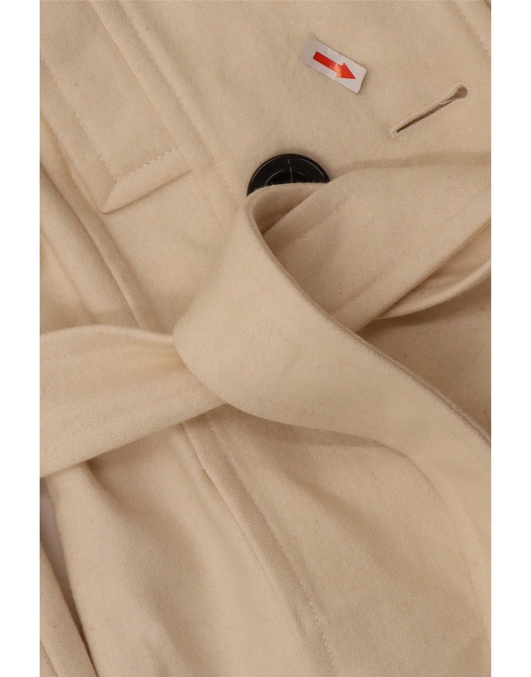 Casaco feminino Zara Pea Coat UK 12 médio off white lã