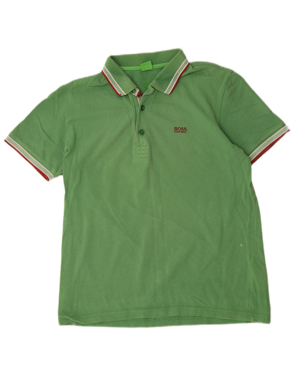 Camisa polo masculina Hugo Boss Modern Fit grande algodão verde
