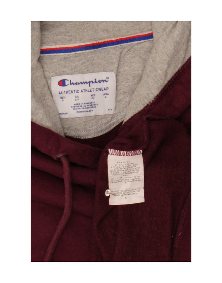 CHAMPION Mens Hoodie Jumper Small Burgundy Cotton Vintage Champion and Second-Hand Champion from Messina Hembry 