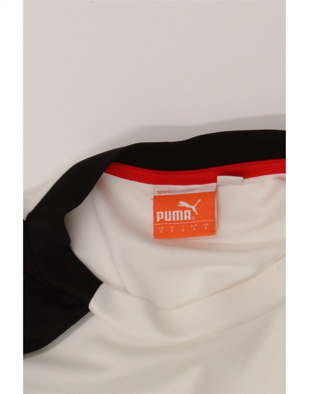 Puma Camiseta masculina gráfica Top pequeno bloco colorido branco